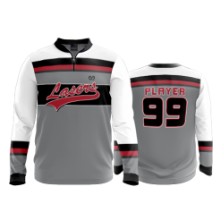 2620 FD Quarter Zip Batting Jacket LS LASERS-CHARCOAL