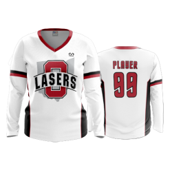 2620 FD Womens V-Neck Longsleeve LASERS-WHITE