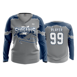 2622 FD Womens V-Neck Longsleeve OHIO-STINGRAYS-CHARCOAL