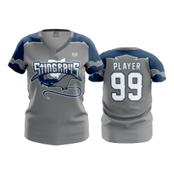2622 FD Womens V-Neck OHIO-STINGRAYS-CHARCOAL