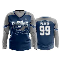 2622 FD Womens V-Neck Longsleeve OHIO-STINGRAYS-NAVY