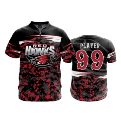 2540 FD Quarter Zip Batting Jacket SS RED-HAWKS-WELLING