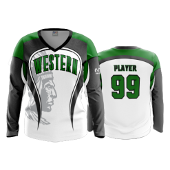 2632 FD Womens V-Neck Longsleeve WESTERN-FASTPITCH-WHITE