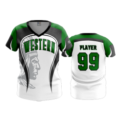 2632 FD Womens V-Neck WESTERN-FASTPITCH-WHITE