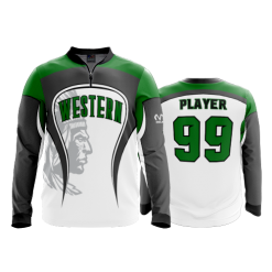2632 FD Quarter Zip Batting Jacket LS WESTERN-FASTPITCH-WHITE