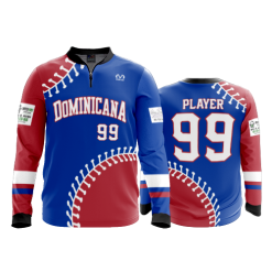 2378 FD Quarter Zip Batting Jacket LS DOMINICANA