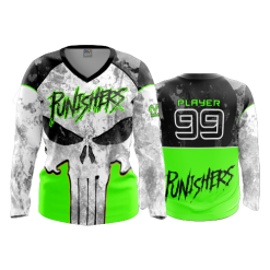 2602 FD Womens V-Neck Longsleeve PUNISHERS-FLO INK + $5
