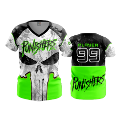 2602 FD Womens V-Neck PUNISHERS-FLO INK + $5