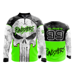2602 FD Quarter Zip Batting Jacket LS PUNISHERS-FLO INK + $5