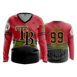 2049 FD Womens V-Neck Longsleeve TEAM-BIDNESS-FLO INK + $5