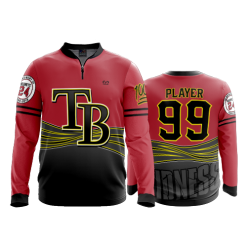 2049 FD Quarter Zip Batting Jacket LS TEAM-BIDNESS-FLO INK + $5