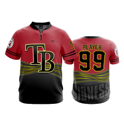 2049 FD Quarter Zip Batting Jacket SS TEAM-BIDNESS-FLO INK + $5