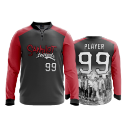 2614 FD Quarter Zip Batting Jacket LS SANDLOT-LEGENDS-RED