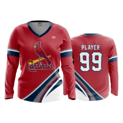 2470 FD Womens V-Neck Longsleeve CARDINALS-RED