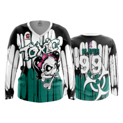 2610 FD Womens V-Neck Longsleeve TOXIC-WHITE