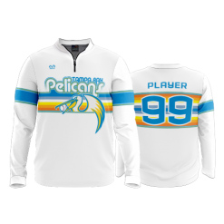 2636 FD Quarter Zip Batting Jacket LS PELICANS-WHITE-FIXED