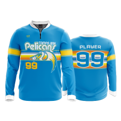 2636 FD Quarter Zip Batting Jacket LS TAMPA-BAY-PELICANS-BLUE-FIX
