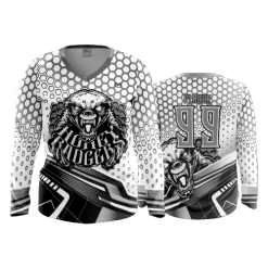 2638 FD Womens V-Neck Longsleeve HONEY-BADGERS-WHITE