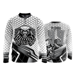 2638 FD Quarter Zip Batting Jacket LS HONEY-BADGERS-WHITE