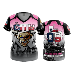 1262 FD Womens V-Neck CITY-CHAMPS-BLACK