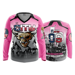 1262 FD Womens V-Neck Longsleeve CITY-CHAMPS-PINK