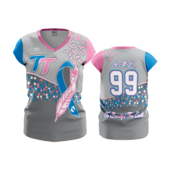 1813 FD Womens V-Neck Capsleeve