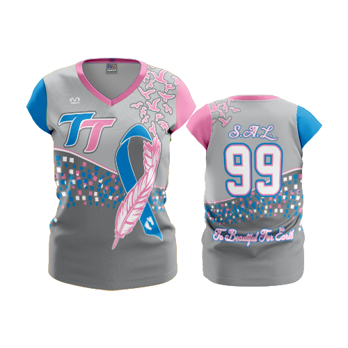 1813 FD Womens V-Neck Capsleeve