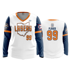 905 FD Womens V-Neck Longsleeve LASERS-ORANGE-2020-WHITE