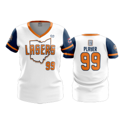 905 FD Womens V-Neck LASERS-ORANGE-2020-WHITE