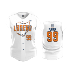 905 FD ProTek Womens Full Button Down Sleeveless LASERS-ORANGE-2020-WHITE