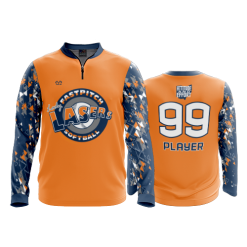 905 FD Quarter Zip Batting Jacket LS OHIO-LASERS-ORANGE-PIN