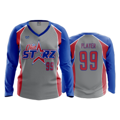 2647 FD Womens V-Neck Longsleeve OHIO-STARZ-CHARCOAL