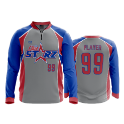 2647 FD Quarter Zip Batting Jacket LS OHIO-STARZ-CHARCOAL