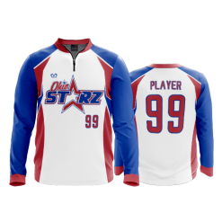 2647 FD Quarter Zip Batting Jacket LS OHIO-STARZ-WHITE-BATTING-JACKET
