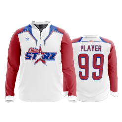2647 FD Quarter Zip Batting Jacket LS OHIO-STARZ-WHITE
