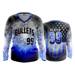 2642 FD Womens V-Neck Longsleeve LADY-BULLETS-LIGHTNING
