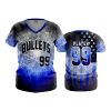 2642 FD Womens V-Neck LADY-BULLETS-LIGHTNING
