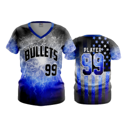 2642 FD Womens V-Neck LADY-BULLETS-LIGHTNING