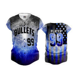 2642 FD ProTek Womens Full Button Down LADY-BULLETS-LIGHTNING
