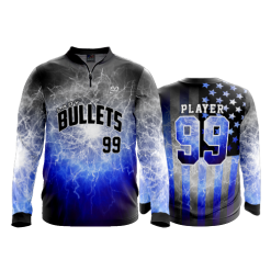 2642 FD Quarter Zip Batting Jacket LS LADY-BULLETS-LIGHTNING