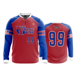 2666 FD Quarter Zip Batting Jacket LS YOUNG-GUNS-RED