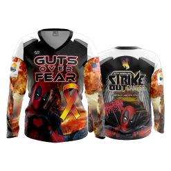1727 FD Womens V-Neck Longsleeve STRIKE-OUT-CANCER