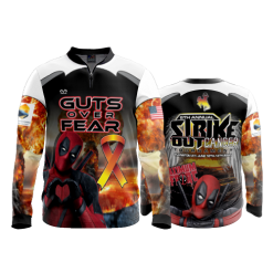 1727 FD Quarter Zip Batting Jacket LS STRIKE-OUT-CANCER