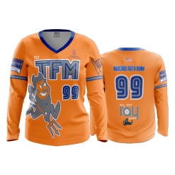 1736 FD Womens V-Neck Longsleeve TFM-DEVILS-ORANGE