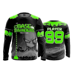 2649 FD Long Sleeve MENS BASE-INVADERS-GREEN-FLO INK + $5