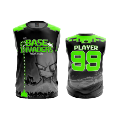 2649 FD Sport Sleeveless MENS BASE-INVADERS-GREEN-FLO INK + $5
