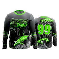2645 FD Long Sleeve MENS TIDE-SWINGS-BLACK-FLO INK + $5