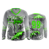 2645 FD Womens V-Neck Longsleeve TIDE-SWINGS-GREY-FLO INK + $5