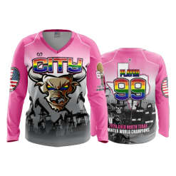 1262 FD Womens V-Neck Longsleeve CITY-COLOR-ADDONS-PINK