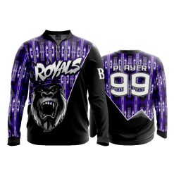 2664 FD Quarter Zip Batting Jacket LS ROYALS